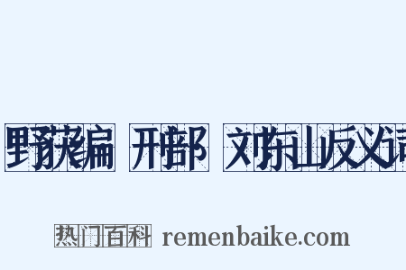 野获编·刑部·刘东山反义词是什么意思的图片